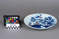 青花釉裡紅花鳥盤藏品圖，第1張