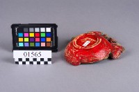 雕花桃形木盤藏品圖，第2張