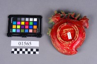 雕花桃形木盤藏品圖，第4張