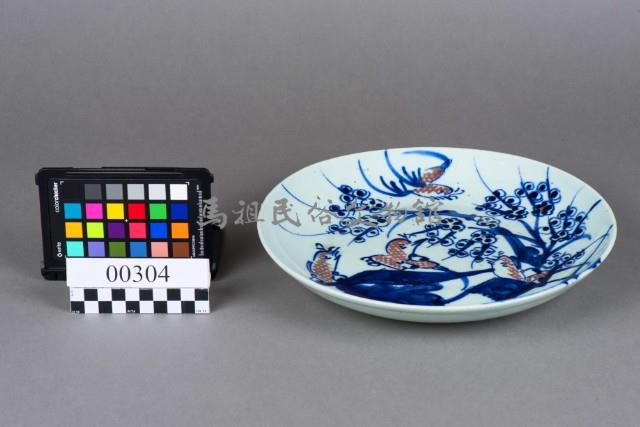 青花釉裡紅花鳥盤藏品圖，第1張