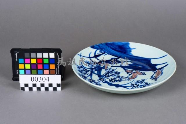 青花釉裡紅花鳥盤藏品圖，第4張