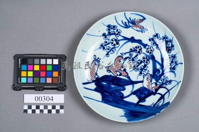 青花釉裡紅花鳥盤藏品圖，第5張