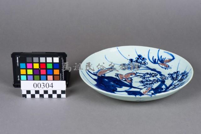 青花釉裡紅花鳥盤藏品圖，第2張