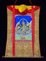 綠度母(貼花唐卡)藏品圖，第1張