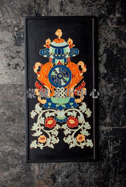 八吉祥木雕掛飾藏品圖，第1張
