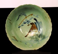 青花彩繪風景湯碗藏品圖，第1張