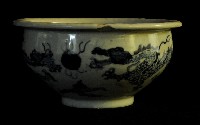 青花雙龍搶珠香爐藏品圖，第1張