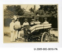 Photo of 13th dep. of mechanical engineering students and teachers next to early fire truck Collection Image, Figure 1, Total 2 Figures