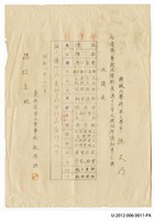 楊文明機械工學科第三學年第一學期成績表藏品圖，第1張