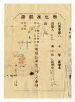 臺灣省立成功大學「學生准假證」藏品圖，第1張