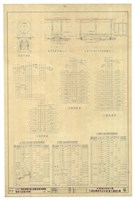 《台灣省立成功大學工程科學研究中心新建大樓施工圖》圖組─〈A、B、C箱結線圖、電燈設備負載詳細表暨嵌燈、平頂燈詳細〉藏品圖，第1張