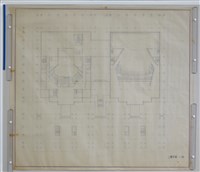 王昭藩〈高雄市立中正文化中心〉設計圖組-「二層平面1比200」藏品圖，第1張