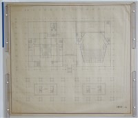 王昭藩〈高雄市立中正文化中心〉設計圖組-「三層平面1比200」藏品圖，第1張