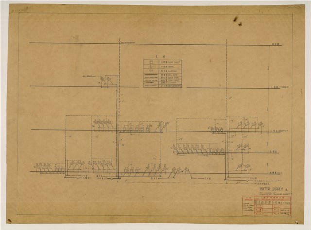 《臺灣省立成功大學圖書館新建工程設計圖》圖組─〈衛生工程(一)〉的圖片