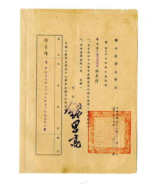 國立臺灣大學令的圖片