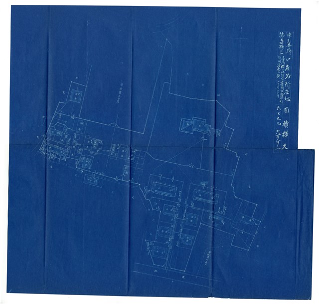 《臺南衛戍地諸部隊用地圖》圖組之〈臺南衛戍地諸部隊用宿舍一號〉(索引番號第74-1號)的圖片
