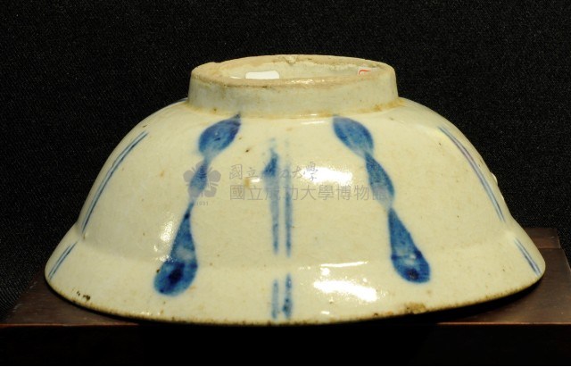 青花印花幾何圖形湯碗藏品圖，第1張