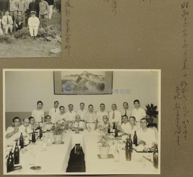昭和16年-以杉本良先生為中心合影於台北教育會館藏品圖，第1張