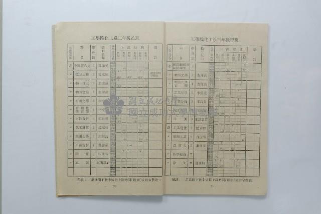 民國45年第一學期臺灣省立工學院科目時間表藏品圖，第8張
