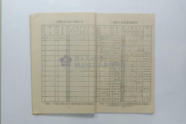 民國45年第一學期臺灣省立工學院科目時間表藏品圖，第17張