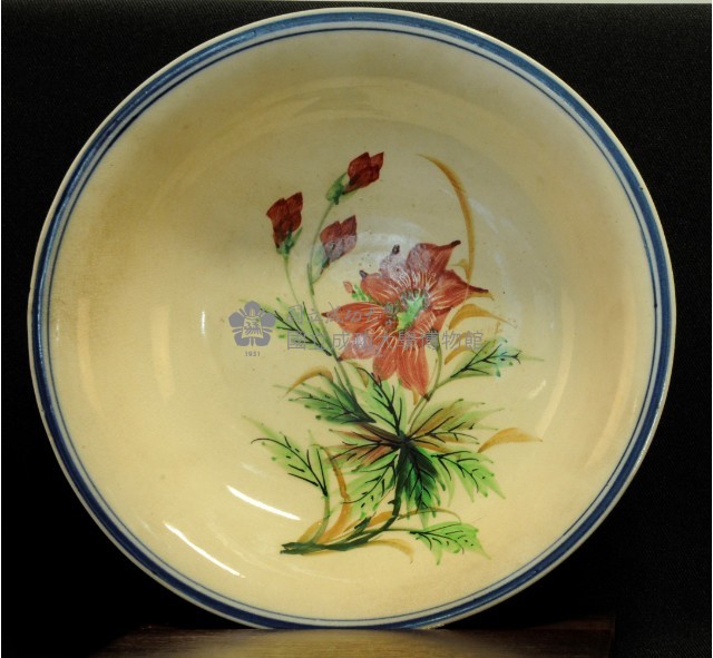 彩繪花卉大湯碗藏品圖，第1張