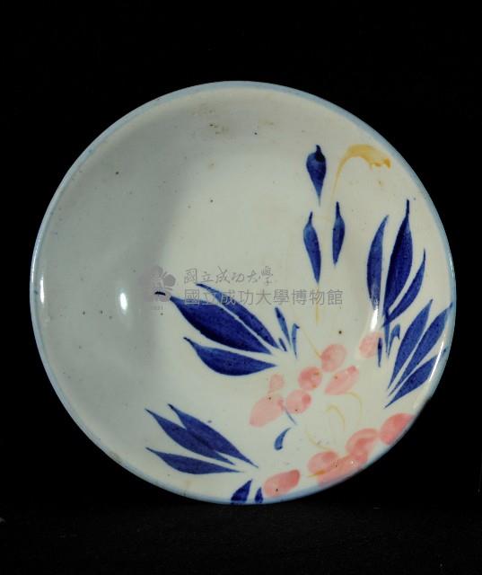 青花粉紅彩花草圈紋湯碗藏品圖，第1張