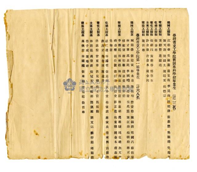 Taiwan Provincial Institute of Technology graduates list Collection Image, Figure 2, Total 6 Figures