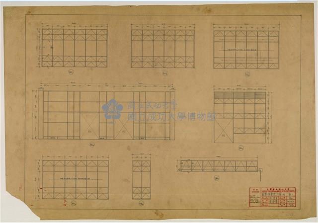 《臺灣省立成功大學圖書館新建工程設計圖》圖組─〈鋁窗〉藏品圖，第1張