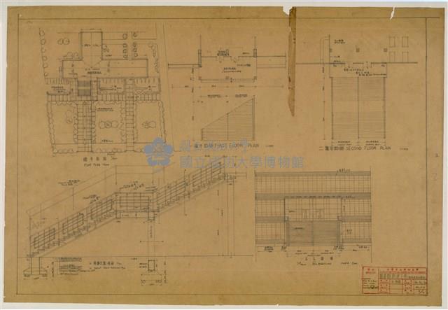 《臺灣省立成功大學圖書館新建工程設計圖》圖組─〈樓梯道路加寬剖〉藏品圖，第1張