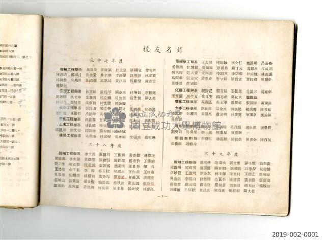 Taiwan Provincial College of Engineering Graduation Yearbook Collection Image, Figure 19, Total 33 Figures