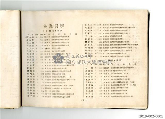 Taiwan Provincial College of Engineering Graduation Yearbook Collection Image, Figure 21, Total 33 Figures