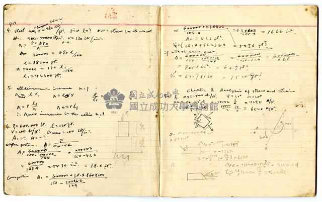 張紹竑「材料力學」課程筆記藏品圖，第3張