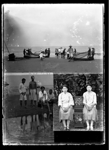 河岸捕魚照與婦女坐姿肖像藏品圖，第2張