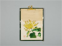 涂炳榔繪製之《菊花》賀卡藏品圖，第1張