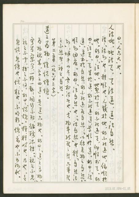 《老子章句新編纂Ⅰ》手抄本藏品圖，第6張