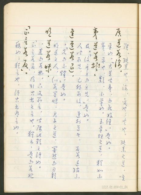 《老子章句新編纂Ⅱ》手抄本藏品圖，第55張