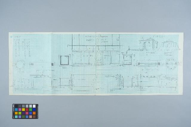 陳孟和繪「綠島新生訓練處」圖面 - 處部辦公室平面圖、側面圖藏品圖，第1張