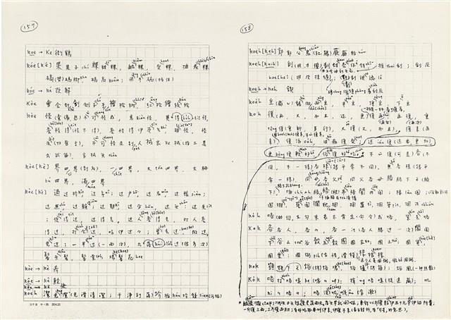 《實用台語小字典》手稿（1991年4月）藏品圖，第87張