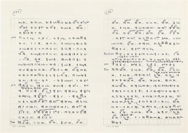 《實用台語小字典》手稿（1991年4月）藏品圖，第157張