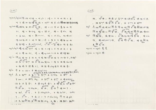 《實用台語小字典》手稿（1991年4月）藏品圖，第147張