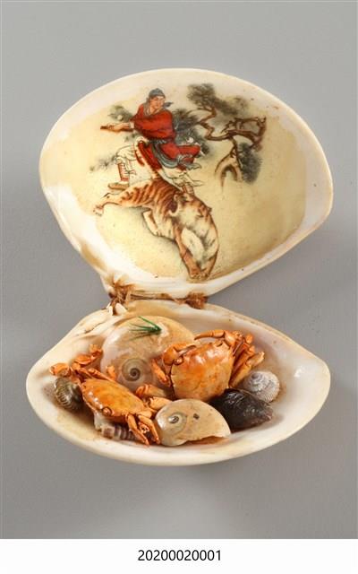 貝殼畫-武松打虎藏品圖，第1張