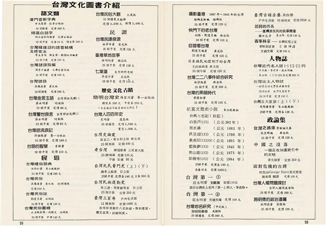 台灣文化雜誌社出版《台灣文化季刊》1986年6月1日創刊號等十本藏品圖，第323張