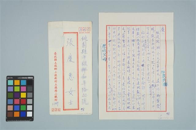 魏廷朝寄給的張慶惠書信（98）（1980年11月23日）藏品圖，第1張