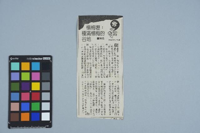 剪報資料「楊梅壢：種滿楊梅的谷地 / 林璜」藏品圖，第1張