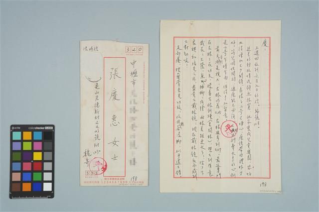 魏廷朝寄給張慶惠的書信（198）（1982年6月14日）藏品圖，第1張