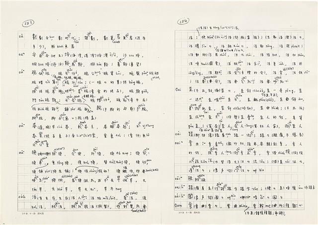 《實用台語小字典》手稿（1991年4月）藏品圖，第150張