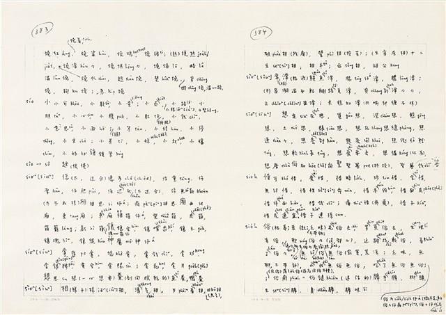 《實用台語小字典》手稿（1991年4月）藏品圖，第200張