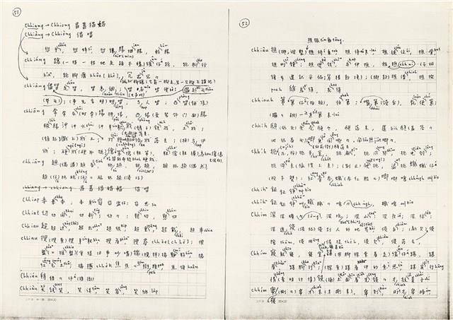 《實用台語小字典》手稿（1991年4月）藏品圖，第34張