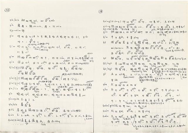《實用台語小字典》手稿（1991年4月）藏品圖，第44張