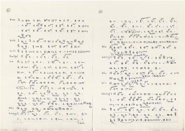 《實用台語小字典》手稿（1991年4月）藏品圖，第56張